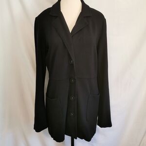 Chico's Fitted Long Black 4-Button Blazer/Jacket Size S Open To Offers